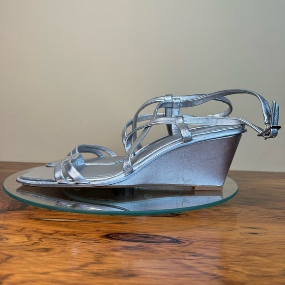 Caslon Paola Wedge Sandal in Silver metallic size 9.5 - Picture 4 of 16